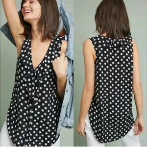 Maeve Anthropologie Polka Dot Sleeveless Blouse Women’s‎ 2